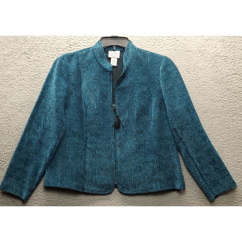 Renaissance Jacket Women's PM Multi Geometric Print Long Sleeve‎ Shoulder Pads